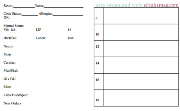 Nurse Brain Sheets - Half Size