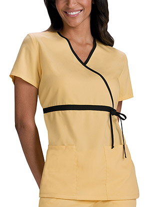 yellow scrubs top