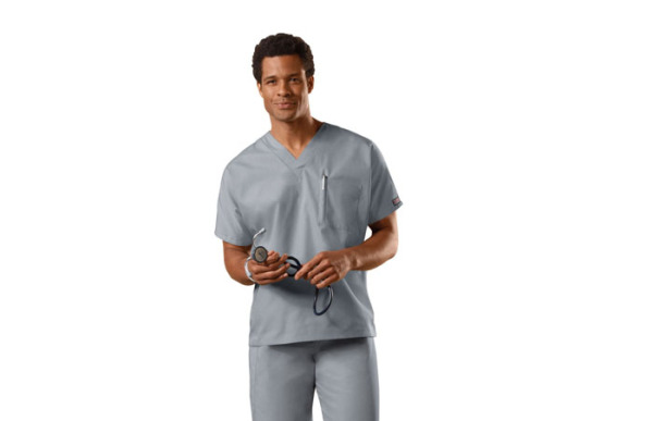 Gray Scrubs Top