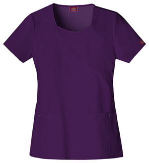 Jr. Fit Mock Wrap Top in Eggplant