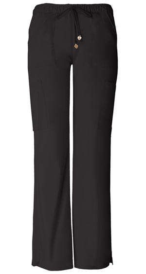 Low-Rise Drawstring Cargo Pant in Black