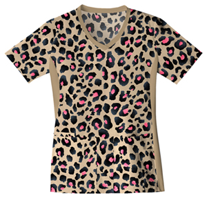 animal print scrubs top