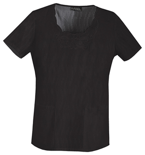 black-embroidered-scrubs-top