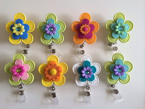 floral badge holder