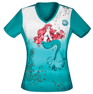 little mermaid scrubs top