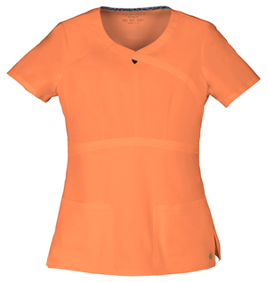 orange keyhole scrubs top