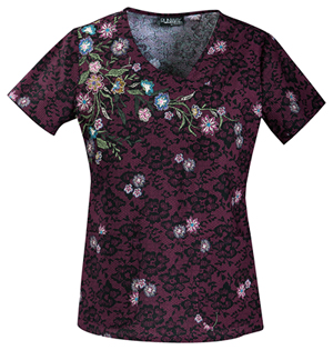 purple lace scrubs top