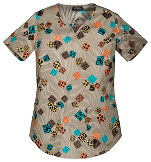 squares scrubs top