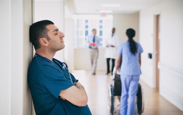 nurse taking a break